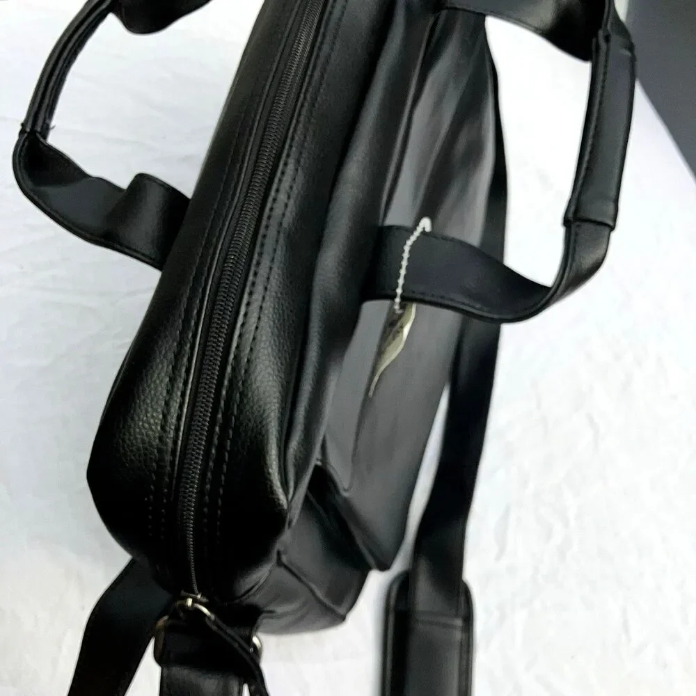 Kenneth Cole Reaction NEW Briefcase Laptop Messenger Bag 532295X Pebbled Black